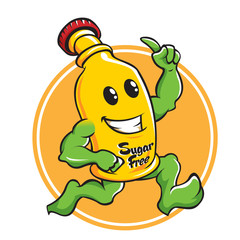 Bottle Cartoon Mascot Character brawny