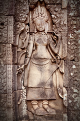 Apsara carving, Angkor wat, Cambodia