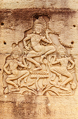 Apsara carving, Angkor wat, Cambodia