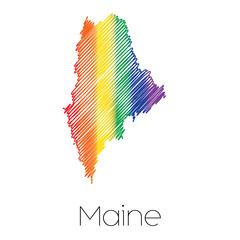 LGBT Scribbled shape of the State of Maine