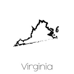 Scribbled shape of the State of Virginia