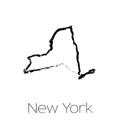Scribbled shape of the State of New York