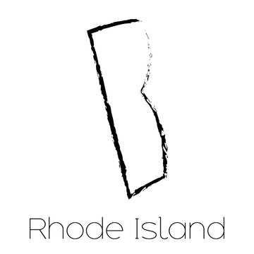 Scribbled shape of the State of Rhode Island