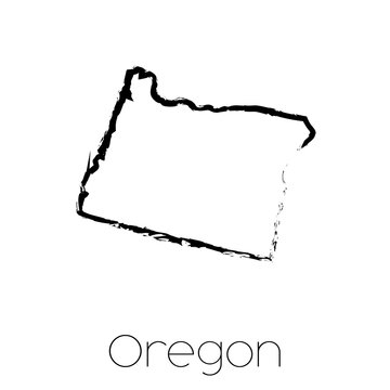 Scribbled shape of the State of Oregon