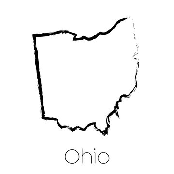 Scribbled shape of the State of Ohio