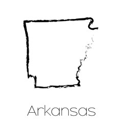 Scribbled shape of the State of Arkansas