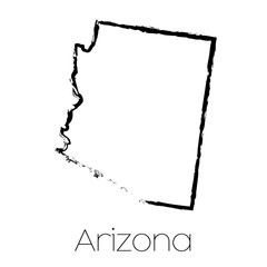 Scribbled shape of the State of Arizona