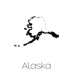 Scribbled shape of the State of Alaska