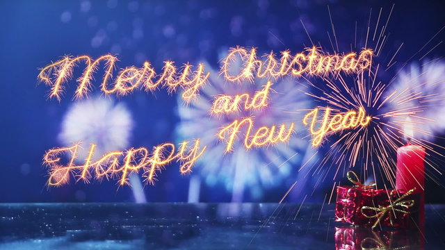 merry christmas and new year greeting. last 10 seconds are loopable
