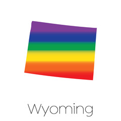 LGBT Flag inside the State of Wyoming