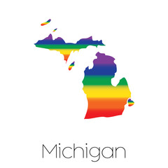 LGBT Flag inside the State of Michigan