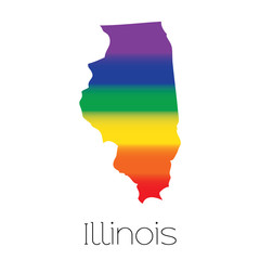 LGBT Flag inside the State of Illinois