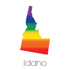 LGBT Flag inside the State of Idaho