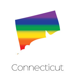 LGBT Flag inside the State of Conneticut