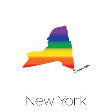 LGBT Flag inside the State of New York
