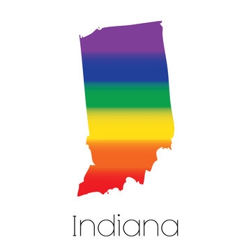 LGBT Flag inside the State of Indiana