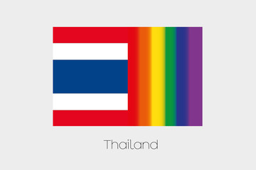 Fototapeta na wymiar LGBT Flag Illustration with the flag of Thailand