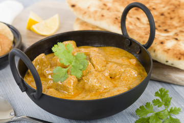 Chicken Korma - Chicken on a mildly spiced creamy sauce. Indian cuisine.
