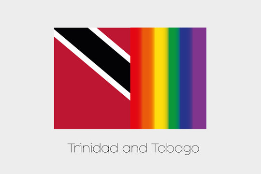 LGBT Flag Illustration with the flag of Trinidad and Tobago