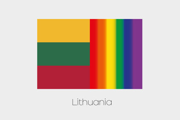 Fototapeta premium LGBT Flag Illustration with the flag of Lithuania