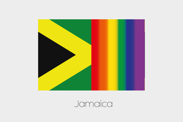 LGBT Flag Illustration with the flag of Jamaica