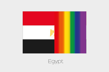 LGBT Flag Illustration with the flag of Egypt