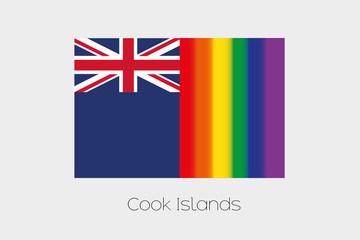 LGBT Flag Illustration with the flag of Cook Islands