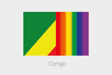 Obraz premium LGBT Flag Illustration with the flag of Congo