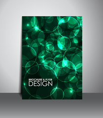 Flyer or brochure design with bokeh background.