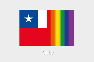 LGBT Flag Illustration with the flag of Chile