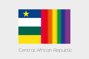 LGBT Flag Illustration with the flag of Central African Republic