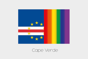 LGBT Flag Illustration with the flag of Cape Verde