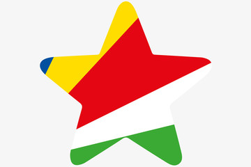 Flag Illustration inside a star of the country of Seychelles