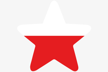 Flag Illustration inside a star of the country of Poland