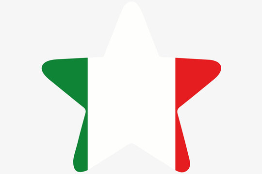 Flag Illustration inside a star of the country of Italy