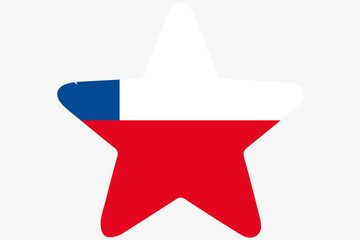 Flag Illustration inside a star of the country of Chile