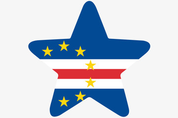 Flag Illustration inside a star of the country of Cape Verde