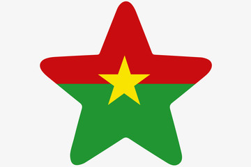 Flag Illustration inside a star of the country of Burkina Faso