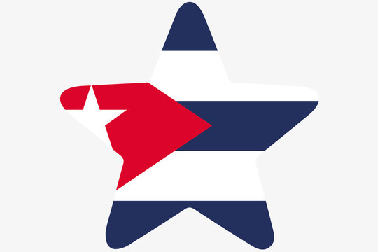 Flag Illustration inside a star of the country of Cuba