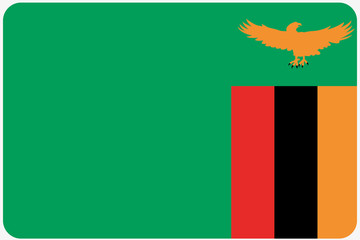Flag Illustration with rounded corners of the country of Zambia