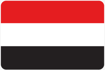 Flag Illustration with rounded corners of the country of Yemen