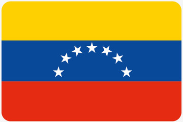 Flag Illustration with rounded corners of the country of Venezue