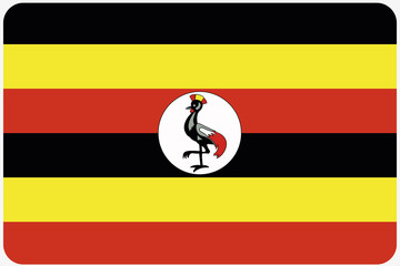 Obraz premium Flag Illustration with rounded corners of the country of Uganda