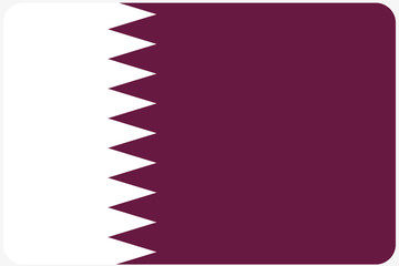 Flag Illustration with rounded corners of the country of Qatar