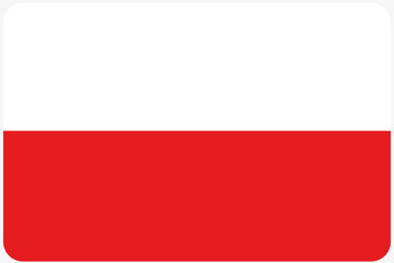 Flag Illustration with rounded corners of the country of Poland