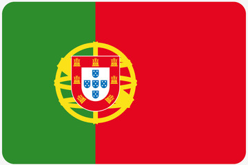 Flag Illustration with rounded corners of the country of Portuga