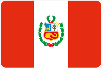 Flag Illustration with rounded corners of the country of Peru