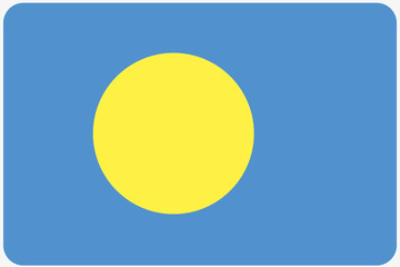Flag Illustration with rounded corners of the country of Palau