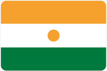 Flag Illustration with rounded corners of the country of Niger