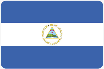 Flag Illustration with rounded corners of the country of Nicarag